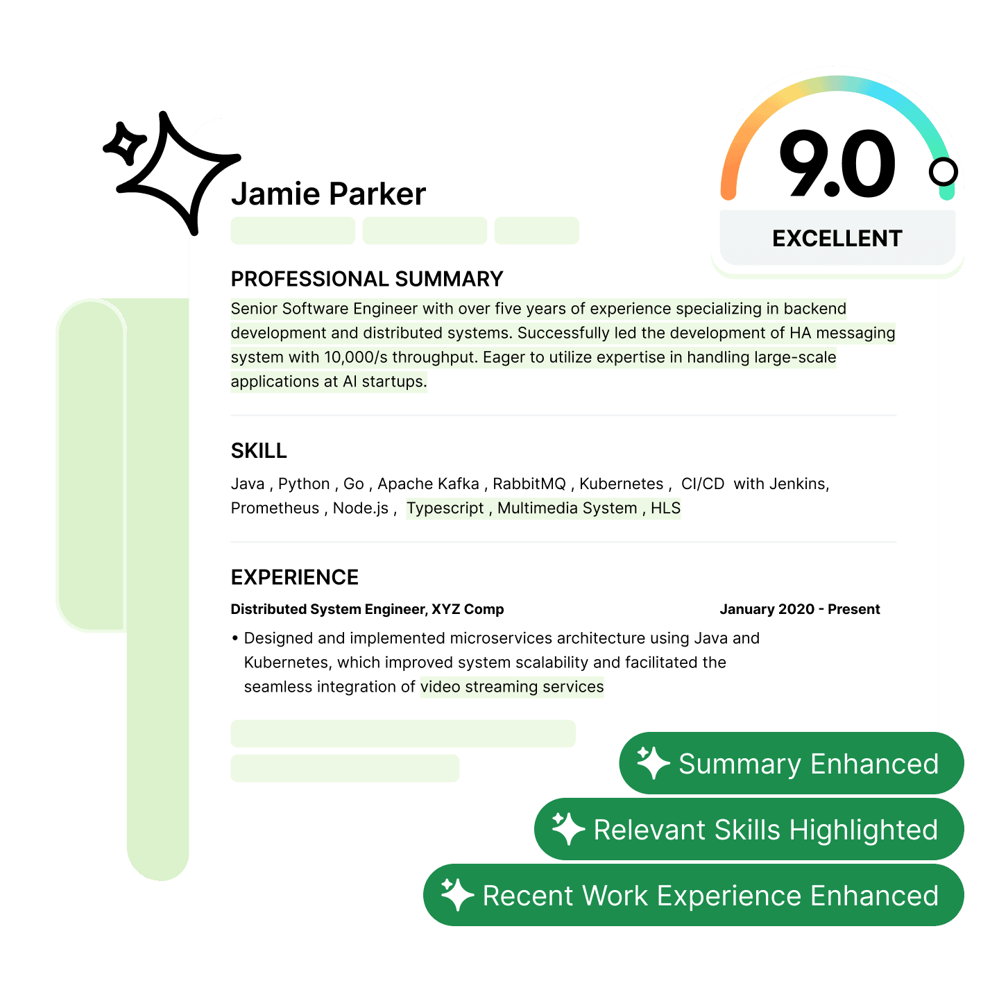 Job Specific Tailored Resume