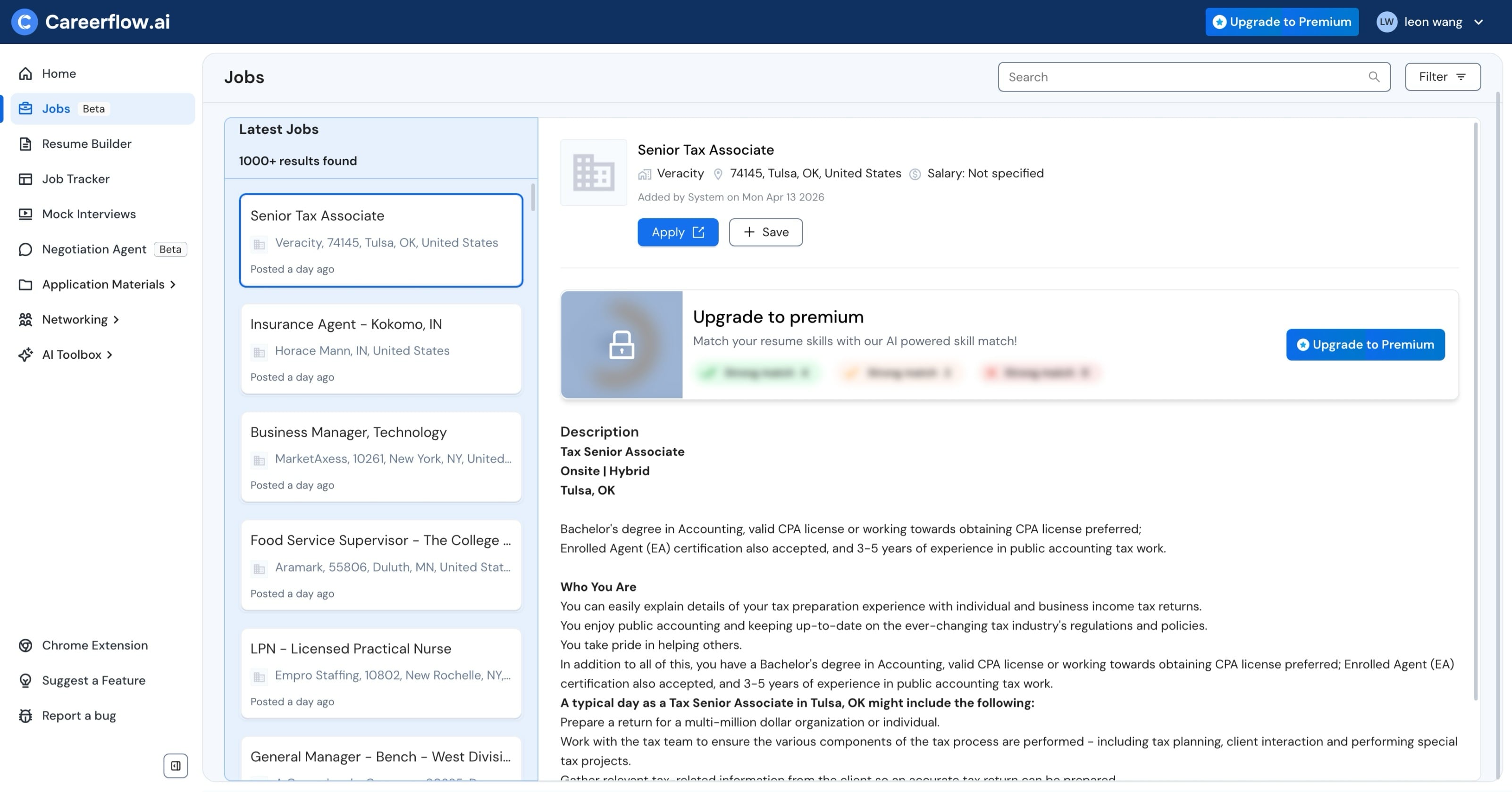 Careerflow screenshot
