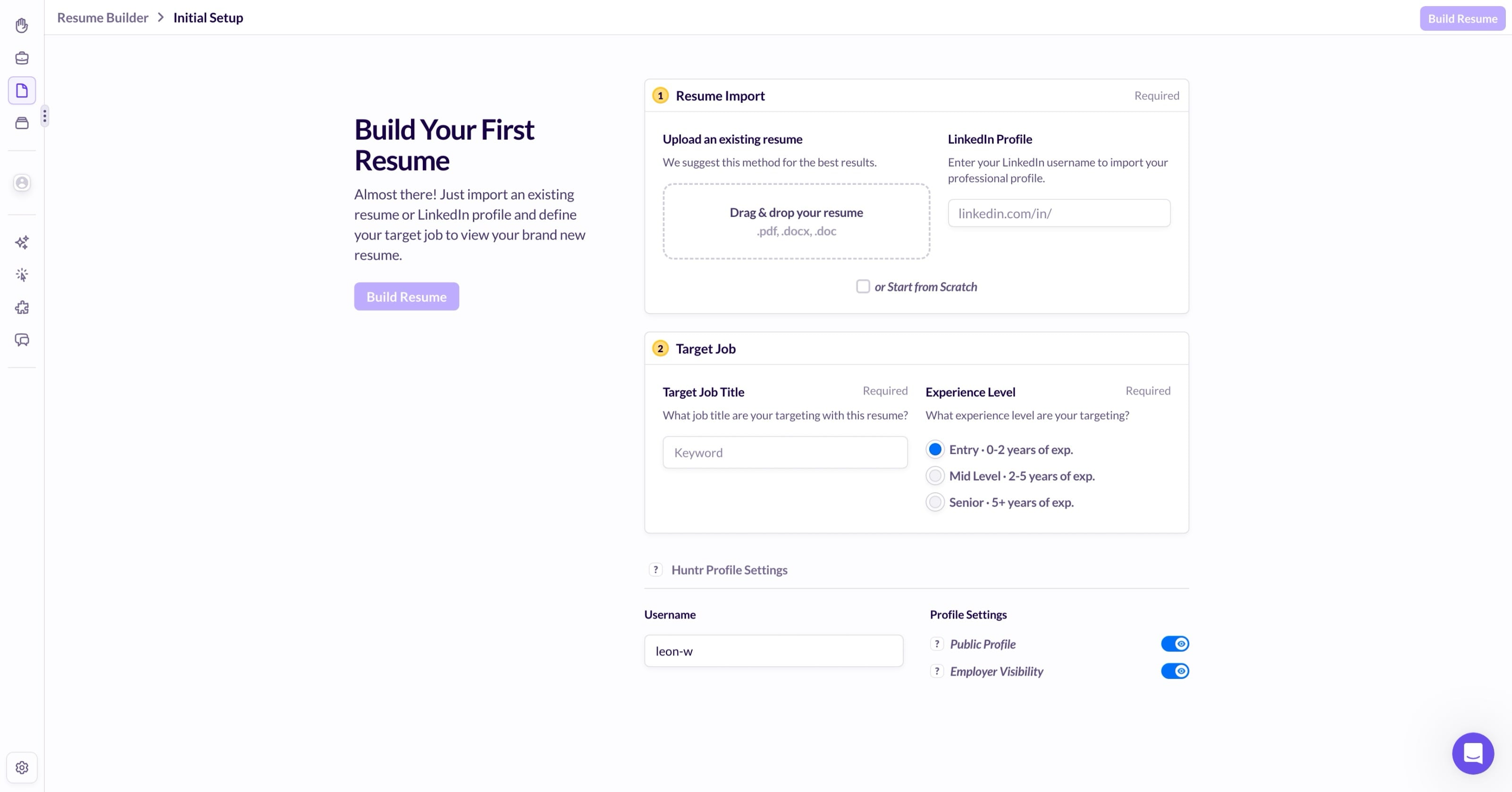 Huntr screenshot